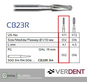 Fresa Carbide Tronco-cónica A/V (CB23R)