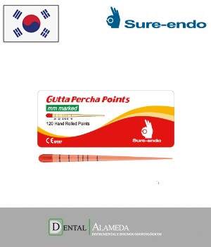 CONOS DE GUTAPERCHA MILIMETRADOS TAPER.02 - SURE-ENDO