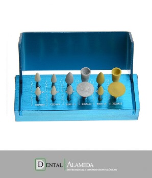 KIT DE PULIDO PARA ZIRCONIO 12 PIEZAS - AZDENT